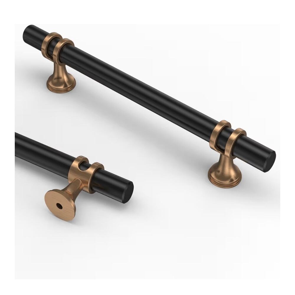 Asidrama 10 Pack 5 Inch Champagne Bronze and Matte Black Cabinet Handles (C78)